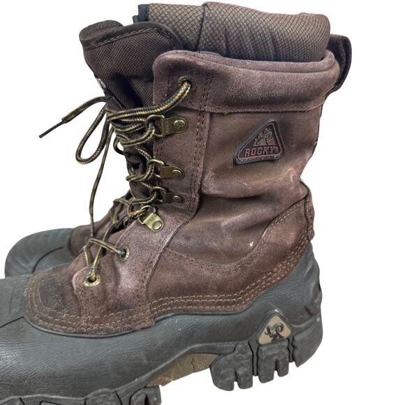 Rocky Jasper Trac Leather Brown Mens Lace Up Work Boots 200 Gr Thinsulate sz 8 - Picture 9 of 16